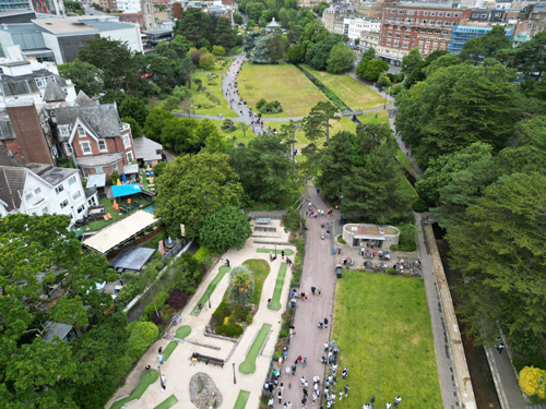 Arial footage of Bournemouth Parks