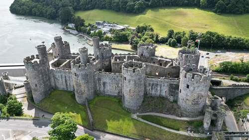 Conwy Castle drone footage