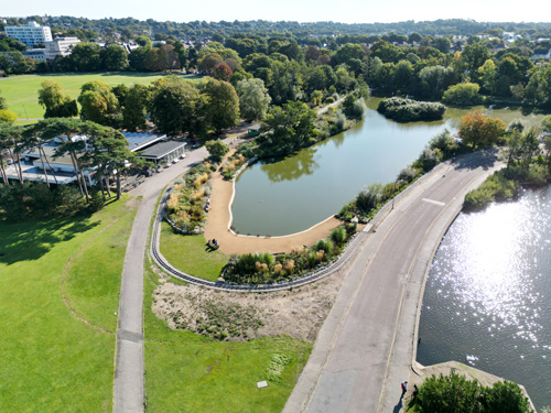 Rockley Watersports Poole from the sky showing it full sight