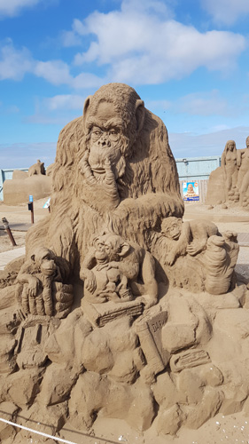 Weston Sand Sculpture Monkeys
