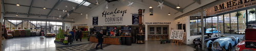 Explore the inviting interior of Healeys Cornish Cyder Farm. Experience the charming atmosphere, including cider production areas, visitor amenities, and engaging displays showcasing the heritage of Cornish cider-making.