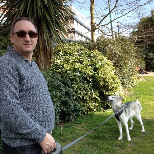 Dogs love the park sniffing the plants