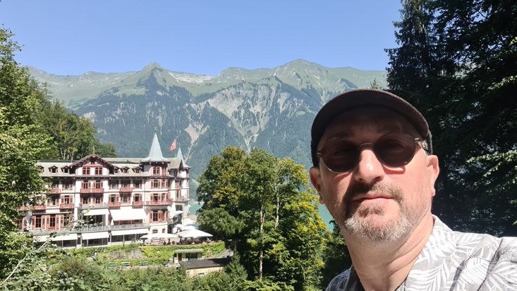 Giessbach Waterfall view selfie