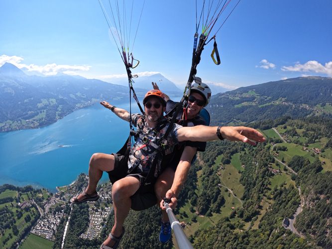 Paragliding over Interlaken