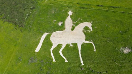 Osmington White Horse from the air