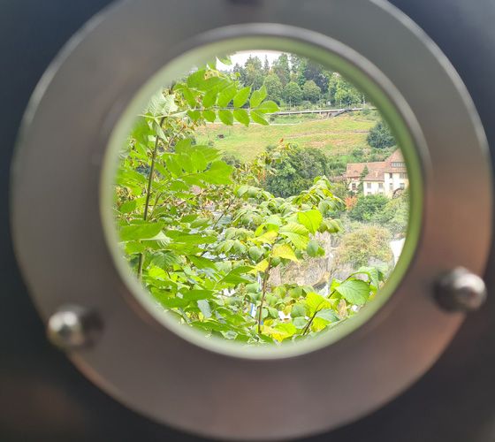 View through a porthole 