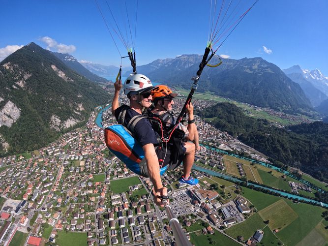 Paragliding over Interlaken
