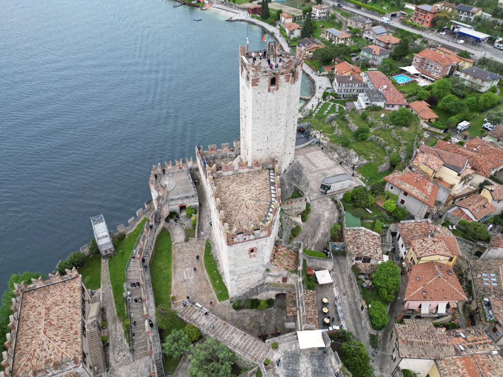 Castello Scaligero di Malcesine drone footage